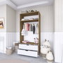 Hanah Home Armario 90 Cm 1600-015 Nogal Claro y Blanco